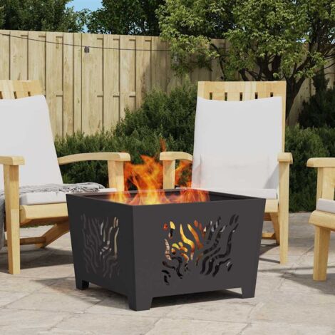 vidaXL Focolare Nero 60 x 60 x 40 cm Acciaio