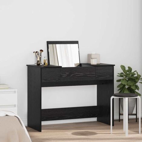 vidaXL Tavolo da Trucco Rovere nero 100 x 45 x 76 cm Legno multistrato