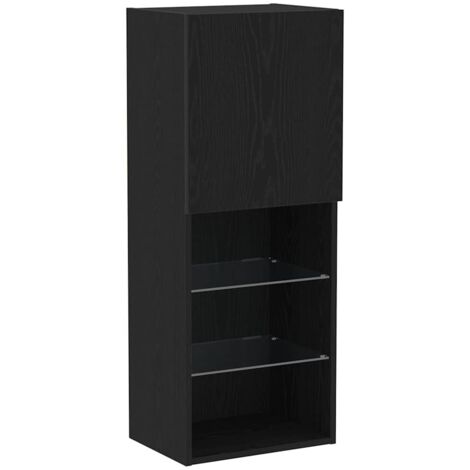 vidaXL Set mobile TV Rovere Nero 40,5 x 30 x 102 cm Legno multistrato