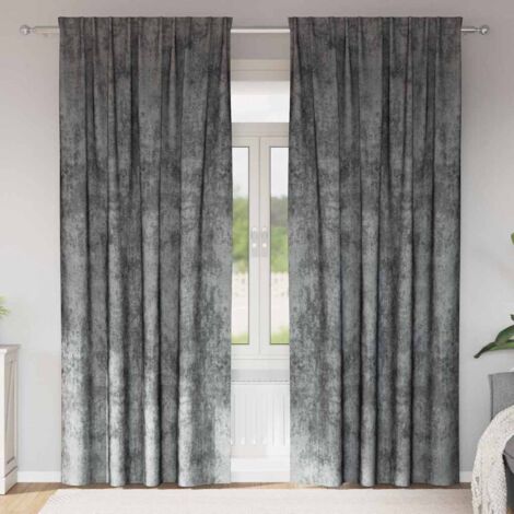 vidaXL Tende in Velluto con tende 2 pcs Grigio 260 x 140 cm