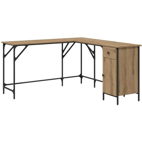 vidaXL Scrivania Rovere artigianale 141 x 141 x 75 cm