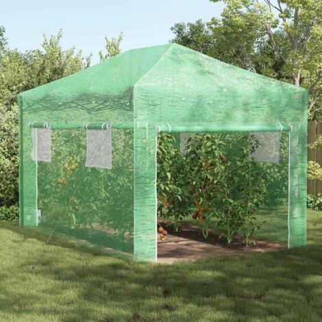 vidaXL Serra con tetto Verde 290 x 430 x 315 cm Acciaio