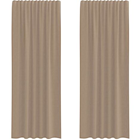 vidaXL Tende in Voile con Tasche per Aste 2 pz Marrone Chiaro (1/5)