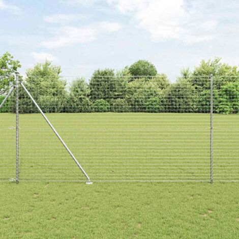 vidaXL Palo della recinzione 26 pcs Grigio 3,2 x 3,2 x 170 cm Acciaio