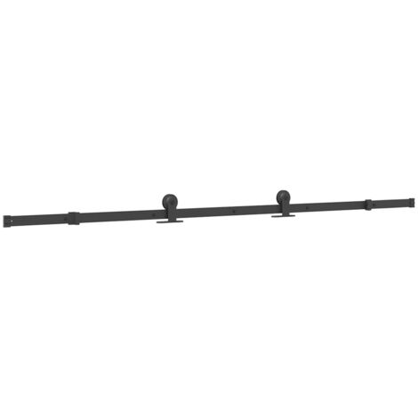 vidaXL Kit di Binari per Porte Scorrevoli 213,5 cm Acciaio Nero