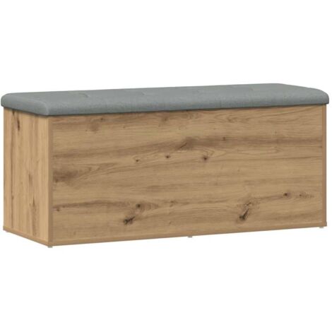 vidaXL Panca contenitore artigianale in rovere 102x42x45 cm in legno ingegnerizzato