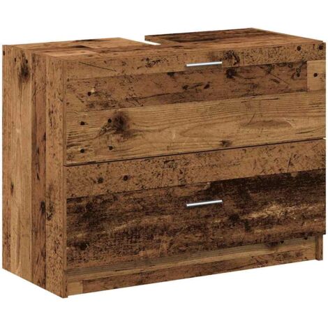 vidaXL Mobile da Bagno Legno vecchio 78 x 37 x 59 cm Legno multistrato
