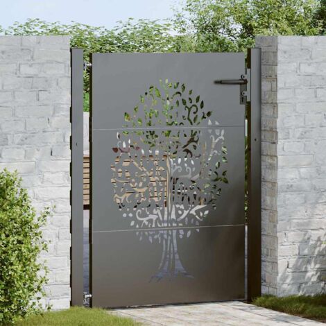 vidaXL Cancello da giardino con blocco Nero 105 x 125 cm