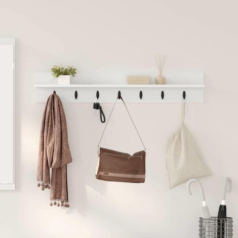vidaXL Appendiabiti a muro Bianco 100 x 10,5 x 18 cm Legno