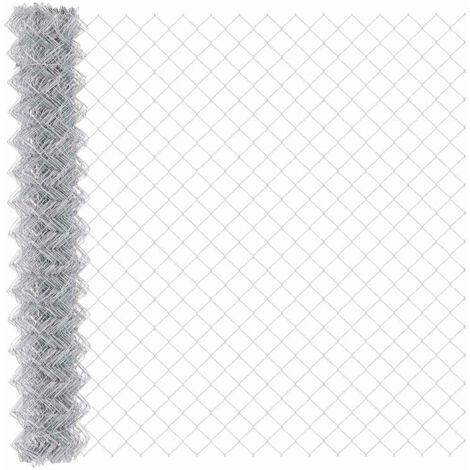 vidaXL Recinzione a rete metallica Argento 10 x 1.5 m Acciaio zincato