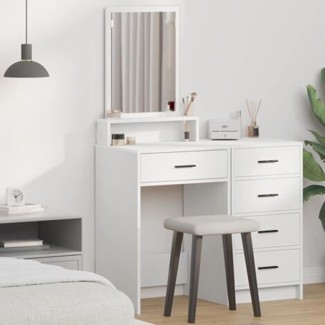 vidaXL Tavolo da Trucco Bianco 50 x 41 x 140 cm Legno multistrato