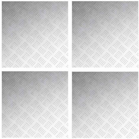 Gradini per Scale Quadrato 4 pcs Argento 50 x 50 cm Alluminio vidaXL
