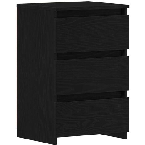 vidaXL Armadio da Notte con cassetto Rovere nero 40 x 35 x 62.5 cm