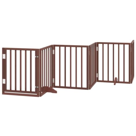 vidaXL Cancello Cani Porta Pieghevole Marrone 6 Pannelli 300cm Pioppo (1/5)