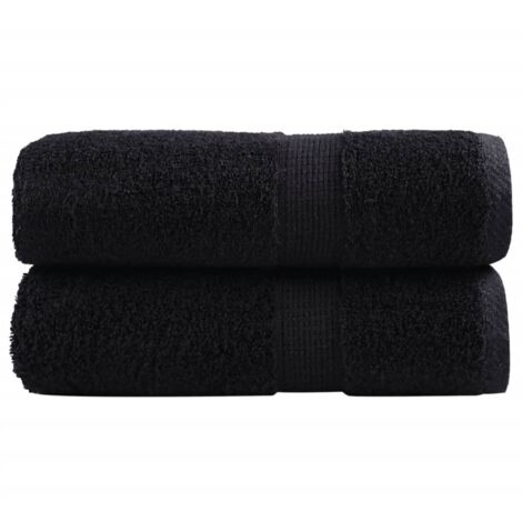 vidaXL Asciugamani per Ospiti SOLUND 2 pz Neri 30x50 cm 600 g/m²