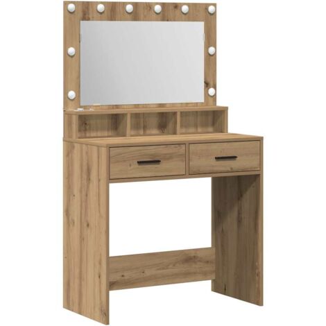 vidaXL Tavolo da Toeletta rovere artigianale 79 x 41 x 135 cm