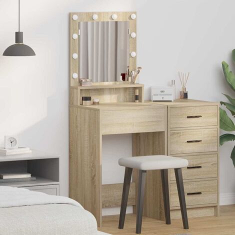 vidaXL Tavolo da Trucco con lo scaffale Rovere Sonoma 50 x 41 x 135 cm
