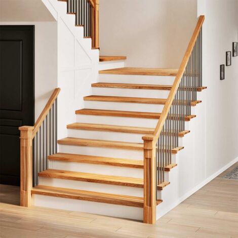 vidaXL Gradini 2 pz Marrone Chiaro 110x30x2 cm Legno Massello Rovere