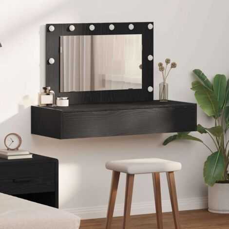 vidaXL Tavolo da Trucco Nero 100 x 40 x 70 cm Legno multistrato