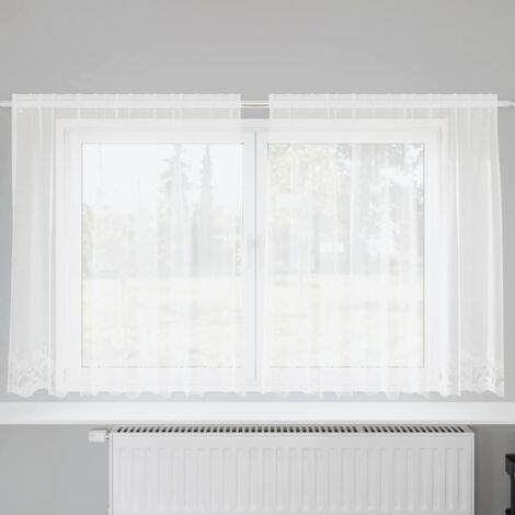 vidaXL Tenda in Pizzo con tende Bianco 160 x 200 cm Poliestere