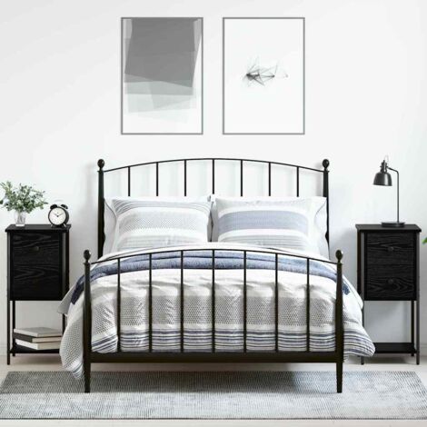 vidaXL Armadio da Notte con cassetto 2 pcs Rovere nero 32 x 42 x 70 cm