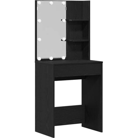 vidaXL Tavolo da Trucco Rovere Nero 60 x 40 x 140 cm Legno multistrato