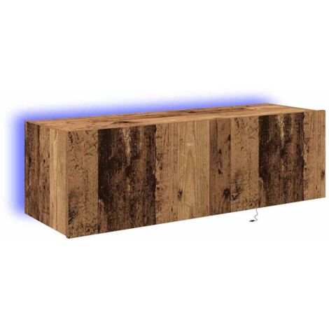 vidaXL Mobile TV da parete 2 pcs Legno vecchio 100 x 35 x 31 cm