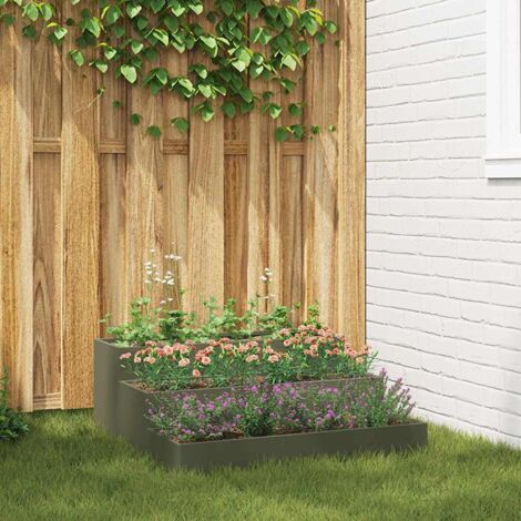 vidaXL Vaso da giardino Oliver verde 90 x 90 x 35 cm Acciaio