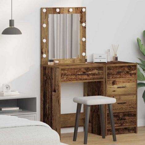vidaXL Tavolo da trucco con cassetto Legno vecchio 50 x 41 x 135 cm