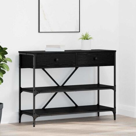 vidaXL Tavolo consolle con cassetto con lo scaffale Altro Nero legno