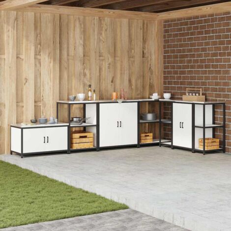 vidaXL Stoccaggio in cucina HATTEM Bianco 90 x 50 x 92 cm Acciaio