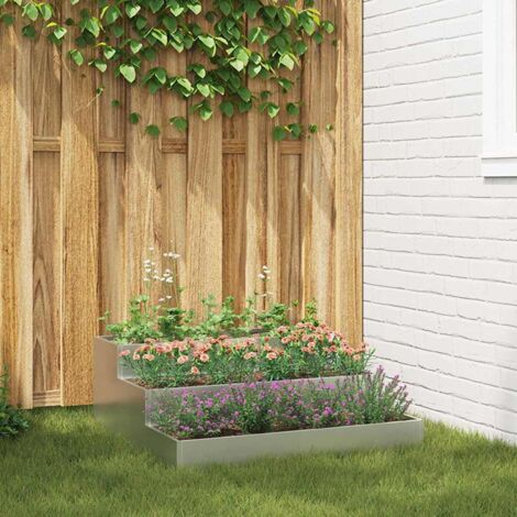 vidaXL Vaso da giardino Argento 90 x 90 x 35 cm Acciaio zincato