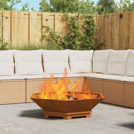 Focolare Marrone 100 x 100 x 28 cm acciaio corten vidaXL