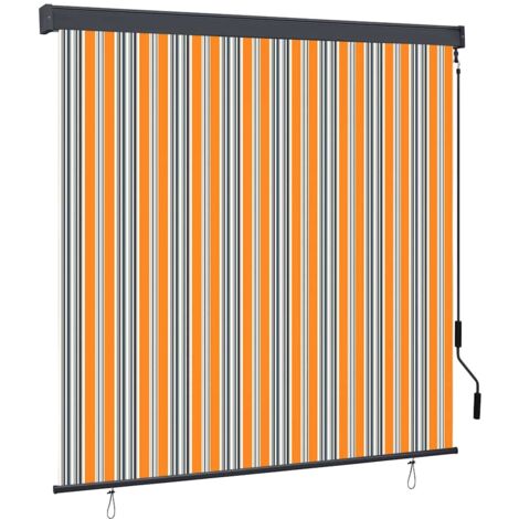 vidaXL Tenda a Rullo Esterna Rigato Giallo e blu 180 x 250 cm Tessuto
