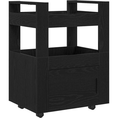 Carrello da Cucina Rovere nero 60 x 45 x 80 cm vidaXL