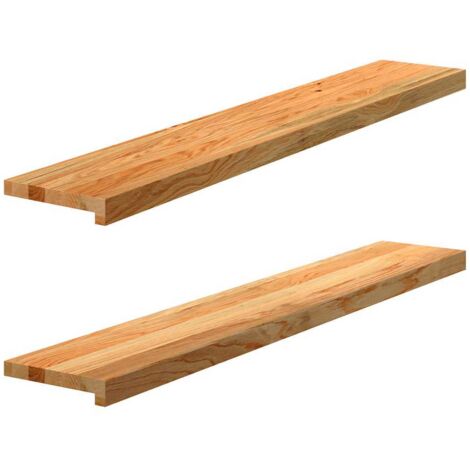 Davanzali 2 pz Marrone Chiaro 120x20x2cm Legno Massello Rovere vidaXL