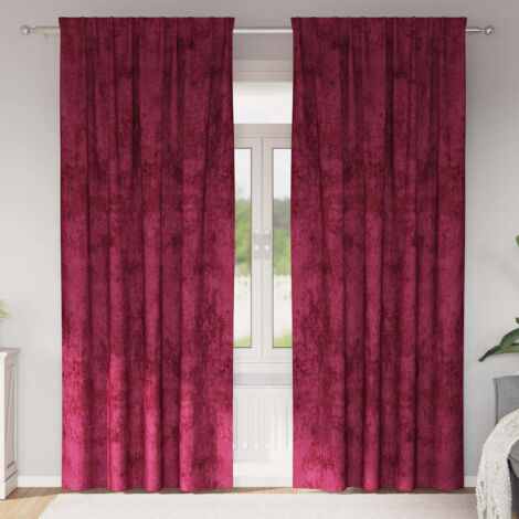 Tenda con tende 2 pcs Rosso Vino 260 x 140 cm Velluto vidaXL (1/5)