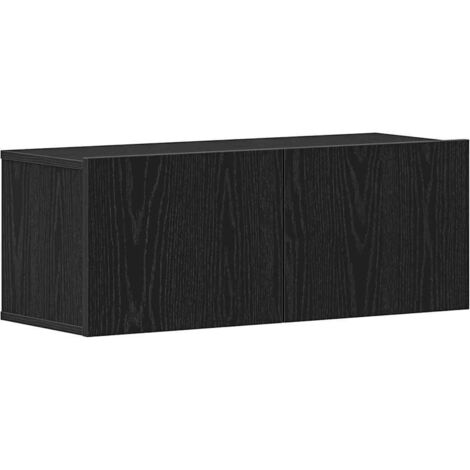 vidaXL Mobile TV 2 pcs Rovere Nero 80 x 30 x 30 cm Legno multistrato