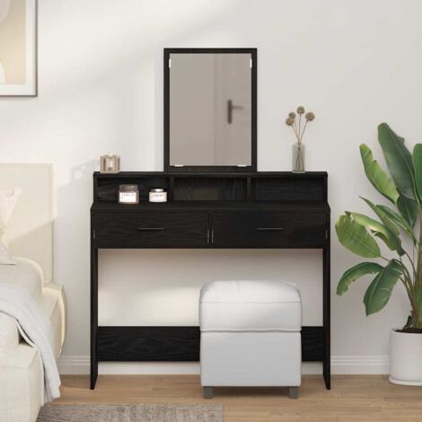 Tavolo da Trucco con cassetto Rovere Nero 100 x 41 x 140 cm vidaXL