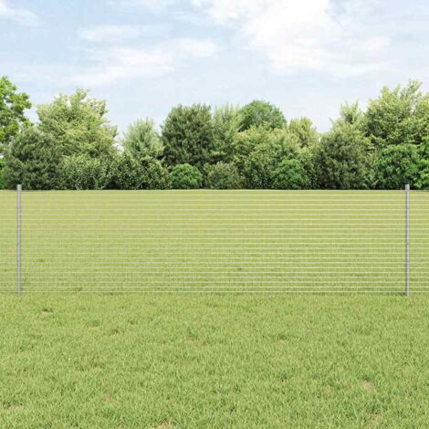 vidaXL Recinzione con pali. Argento 0.6 x 10 m Acciaio
