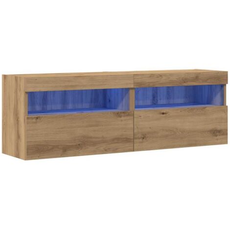 vidaXL Mobile TV da parete 2 pcs rovere artigianale 60 x 30 x 40 cm