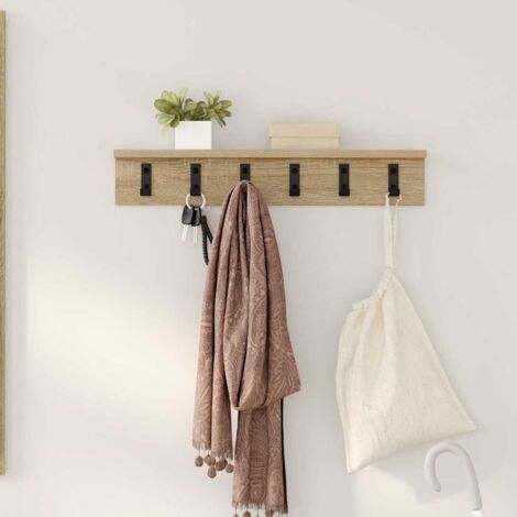 vidaXL Appendiabiti a muro rovere sonoma 60 x 10.5 x 10.5 cm
