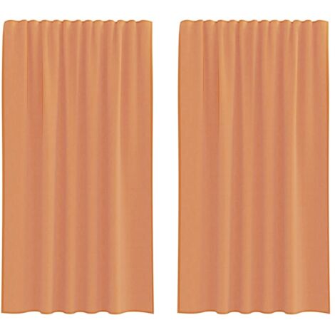 vidaXL Tende in Voile con Tasche per Aste 2 pz Terracotta