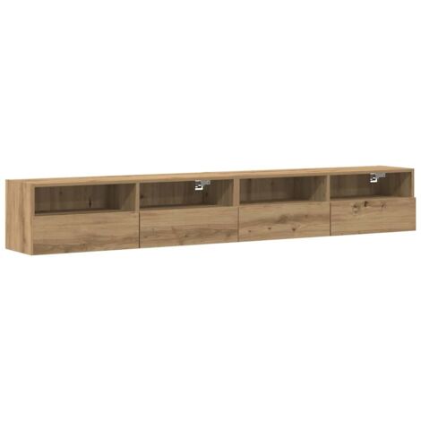 vidaXL Mobile TV da parete 2 pcs rovere artigianale 100 x 30 x 30 cm