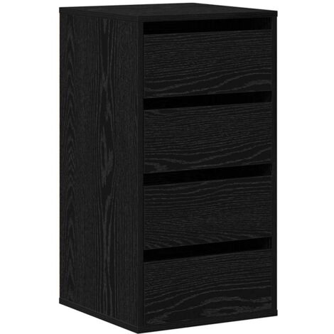 vidaXL Cassettiera con cassetto Altro Rovere nero 40 x 41 x 76 cm