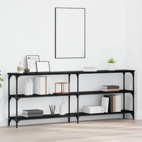 vidaXL Tavolo consolle Rovere nero 200 x 29 x 75 cm