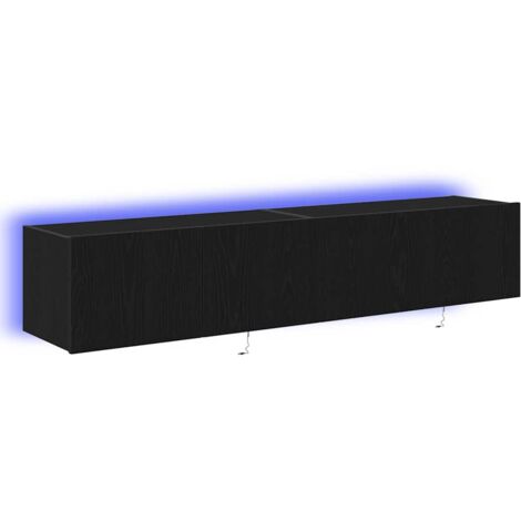 vidaXL Mobile TV da parete 2 pcs Rovere Nero 80 x 35 x 31 cm