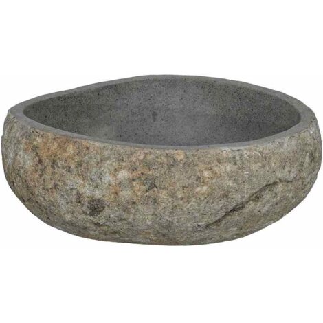 vidaXL Lavabo Grigio chiaro (38-45) x (30-35) x 15 cm Pietra di Fiume