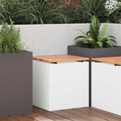 vidaXL Panchina da giardino Bianco 40 x 40 x 43 cm Acciaio