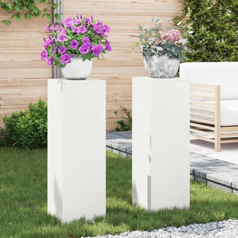 Supporti per piante 2 pcs Bianco 24 x 24 x 75 cm Acciaio vidaXL